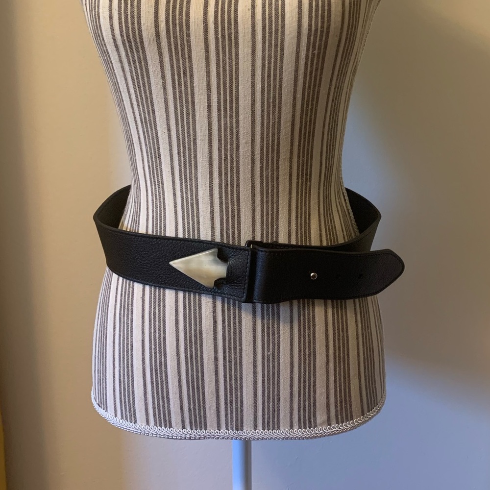 Brave 1992 Italian leather black belt women’s 30